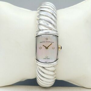 David Yurman Waverly Sterling Cable Bracelet Watch with Diamond and Gold Accents